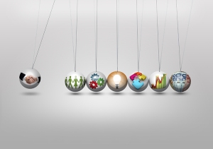 Pendulum balls with business images